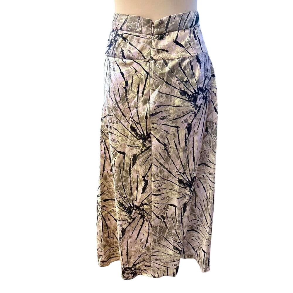 Free People Normani Satin Maxi Skirt Abstract Tie Dye Print Boho Glam Hippie